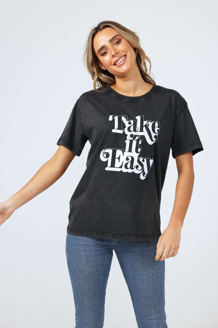 Take it Easy Relaxed Tee | Charcoal
