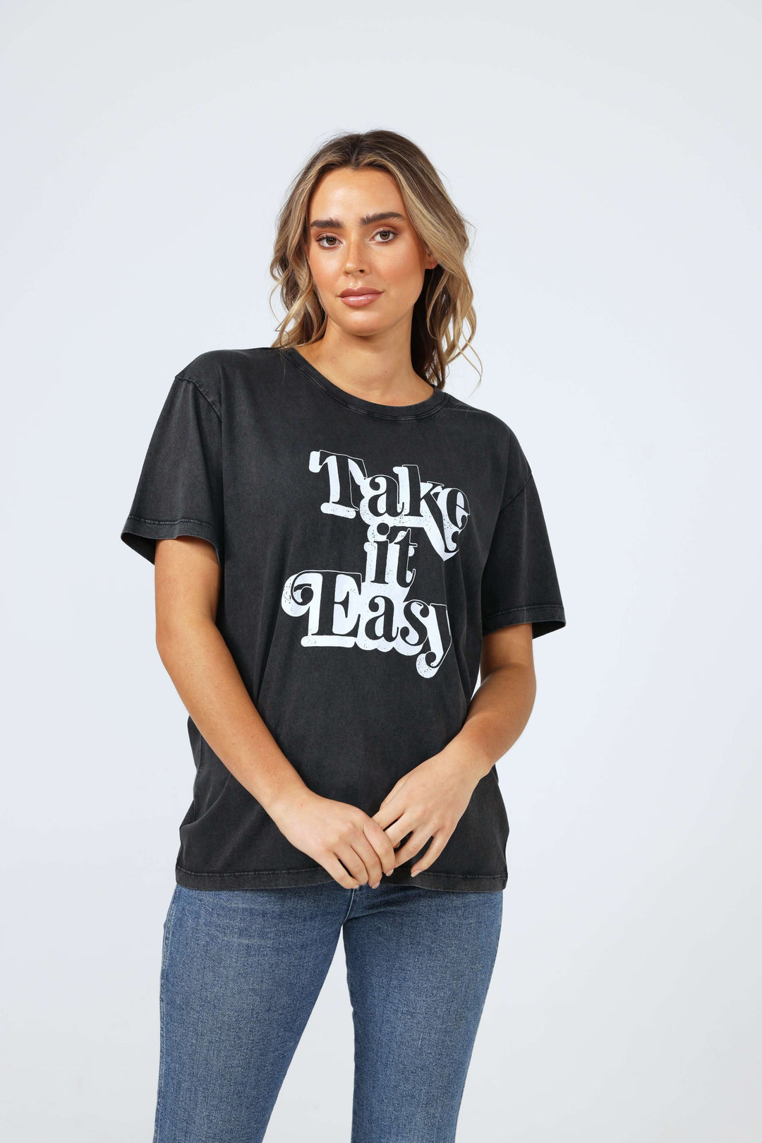 Take it Easy Relaxed Tee | Charcoal