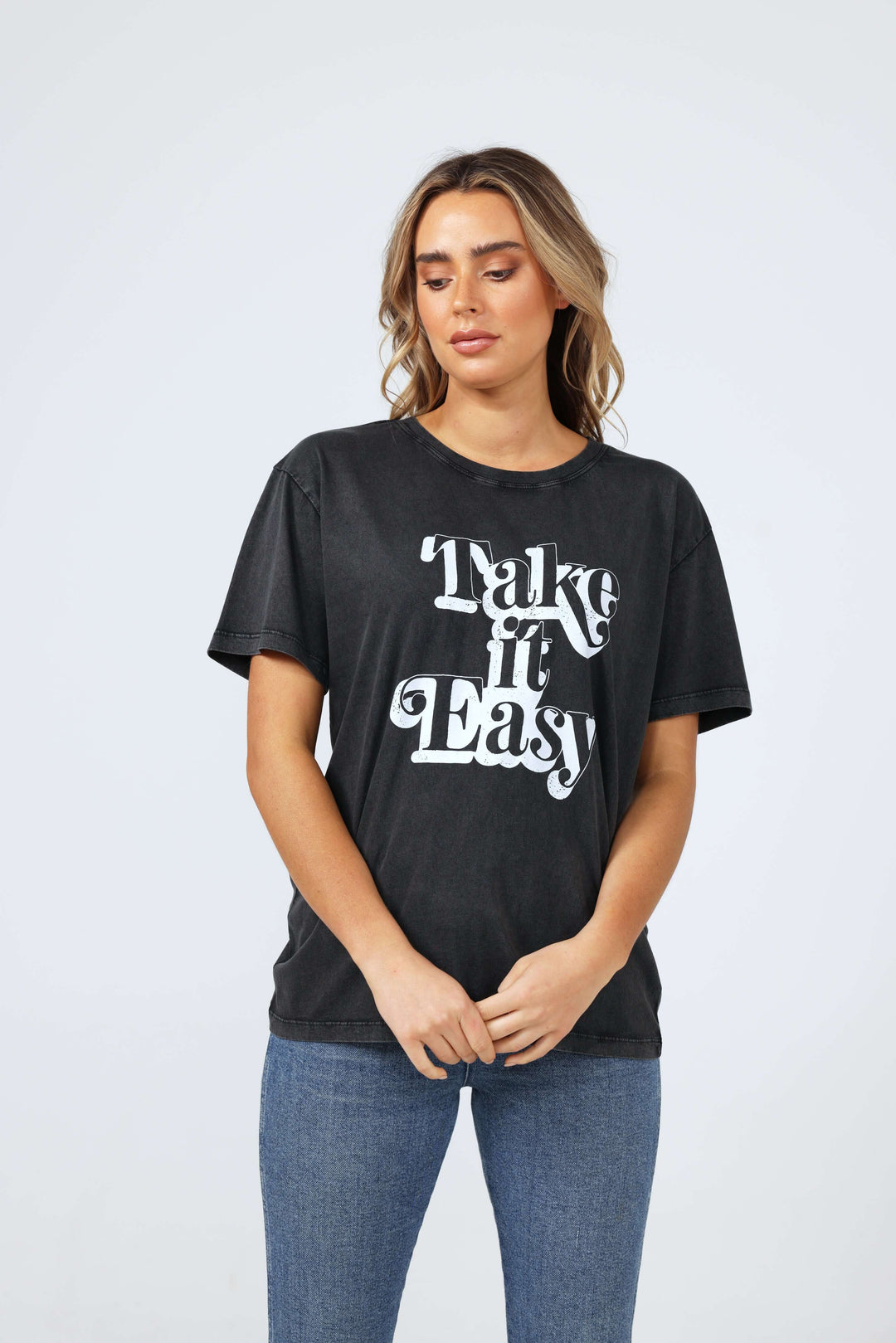 Take it Easy Relaxed Tee | Charcoal