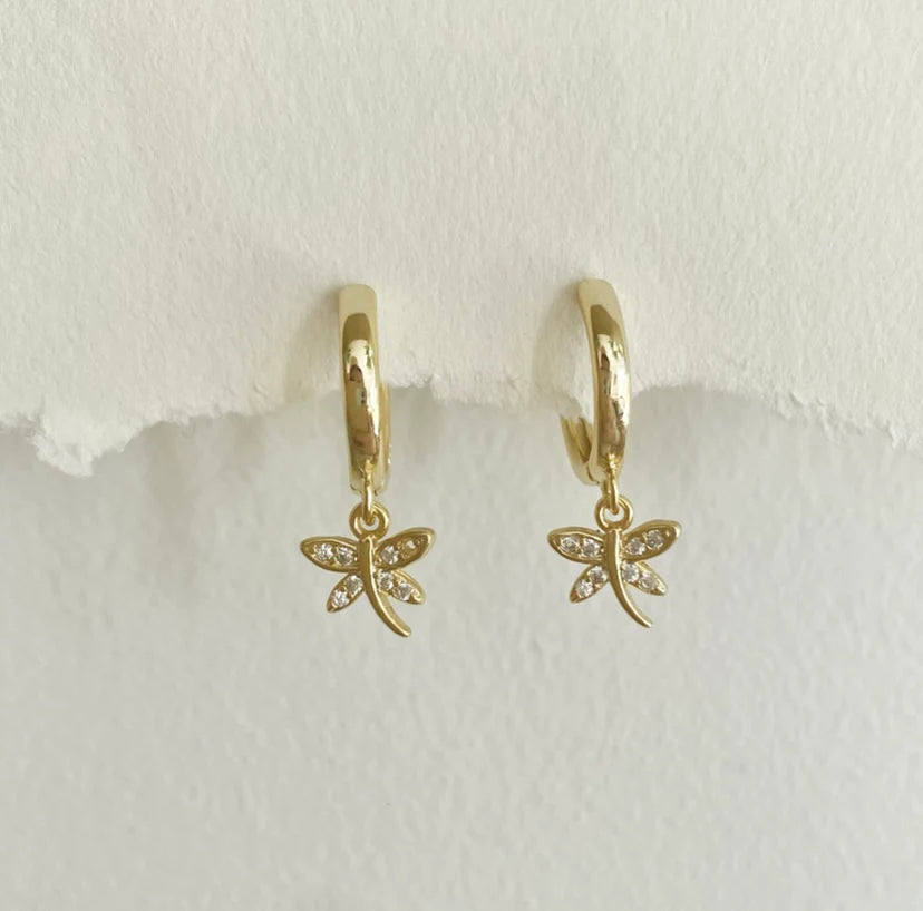 Paved Dragonfly Earrings