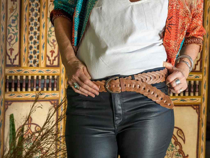Cobra Chain Leather Belt