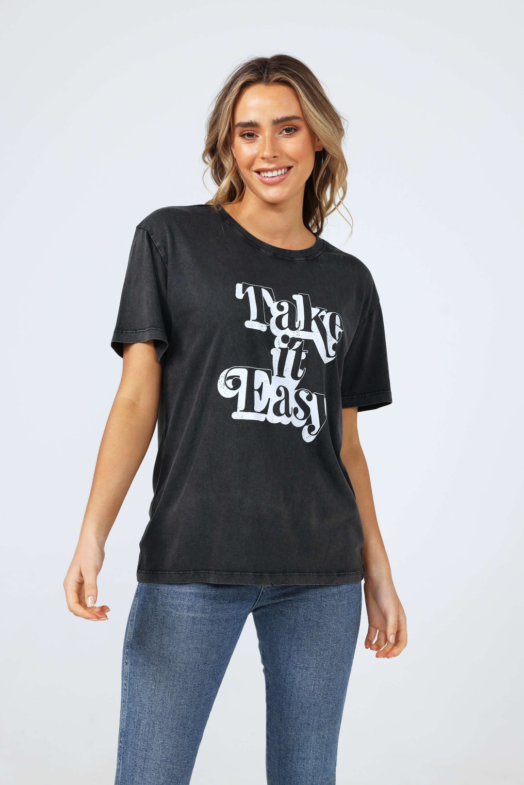 Take it Easy Relaxed Tee | Charcoal